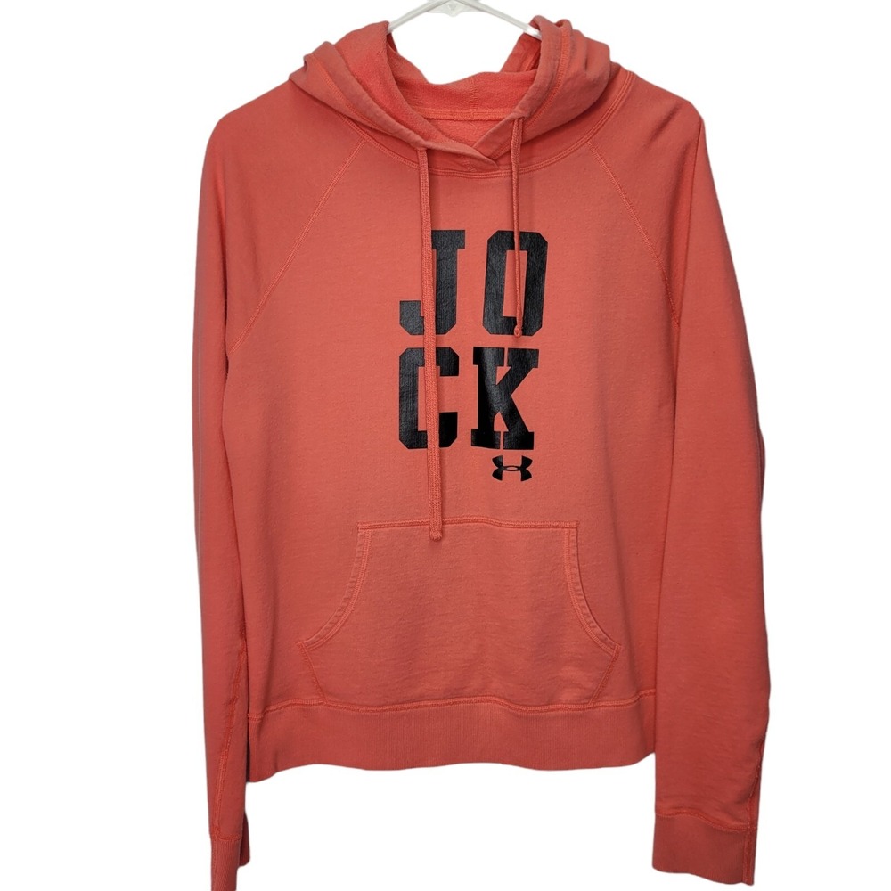 Under Armour Women's Size M Hoodie Pink Sweatshirt Hooded Pullover‎ Pocket JOCK